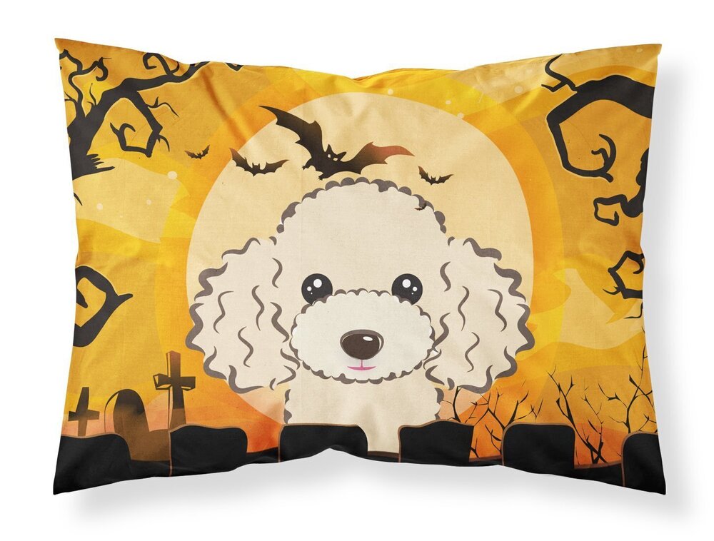 8702 BB1816PILLOWCASE Halloween Buff Poodle Fabric Standard Pillowcase